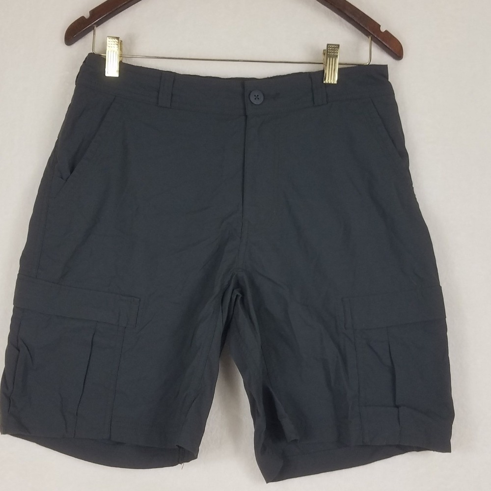 REI Co-op Cargo Shorts Mens 32 Grey‎ Good Hiking Outdoor Utility Pockets